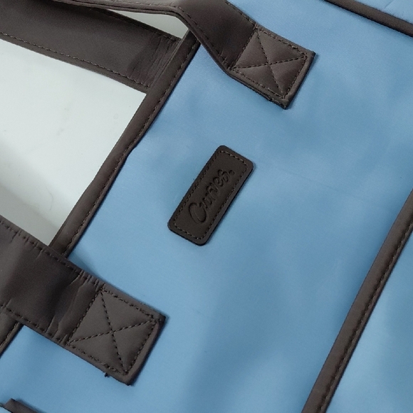Curves Blue and Brown Tote Bag - Picture 3 of 12